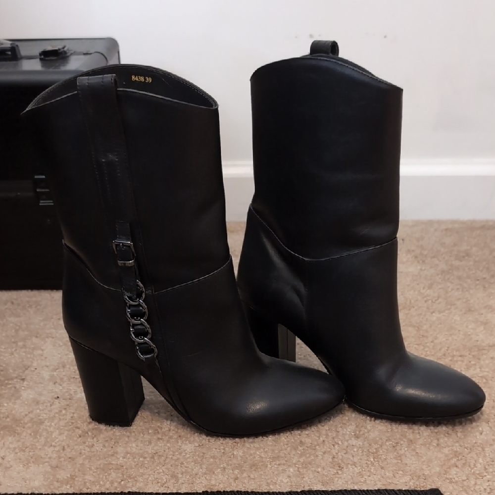 Black Leather Ankle Boots